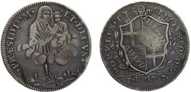 Italy States Republic of Bologna 1 Scudo 1797 Bologna mint Revolutionary coinage, Type I, without tree Silver VF 29g KM# 339