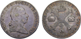 Italy States Duchy of Milan Leopold II 1 Crocione 1792 M Milan mint Silver XF 29.6g KM# 236
