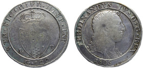Italy States Kingdom of Naples Ferdinando IV 120 Grani 1805 LD Silver VF 27.2g KM# 246