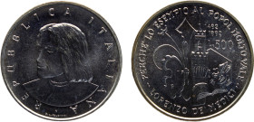 Italy Republic 500 Lire 1992 R Roma mint(Mintage 50000) 500th Anniversary of the Death of Lorenzo de Medici Silver BU 15g KM# 149