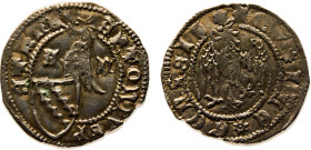 Italy states Patriarchate of Aquileia Antonio I Caetani AR Denaro ND (1395-1402) Silver AU 0.7g Bernardi# 65a