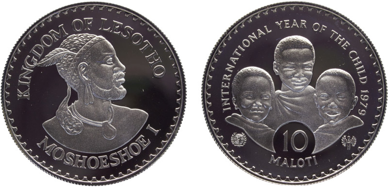 Lesotho Kingdom Moshoeshoe II 10 Maloti 1979 (Mintage 37000) International Year ...