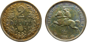 Lithuania Republic 2 Litu 1925 Royal mint Silver AU 5.4g KM# 77