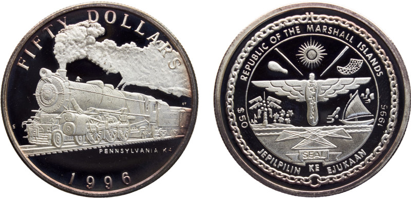 Marshall Islands Republic 50 Dollars 1996 S Sunshine Minting(Mintage 25000) The ...