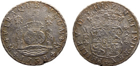 Mexico Spanish colony Philip V 8 Reales 1738 Mo MF Mexico City mint Corrosion of Saltwater Silver F 24.9g KM# 103