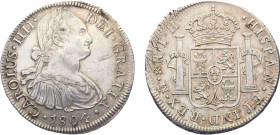 Mexico Spanish colony Carlos IV 8 Reales 1804 Mo TH Mexico City mint Silver AU 26.9g KM# 109