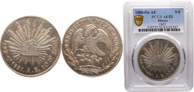 Mexico Federal republic 8 Reales 1880 Oa AE Oaxaca mint Silver PCGS AU53 KM#377.11
