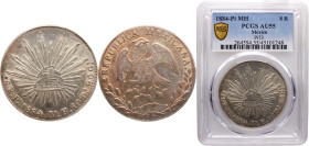 Mexico Federal republic 8 Reales 1880 Pi MH San Luis Potosi mint Silver PCGS AU55 KM#377.12