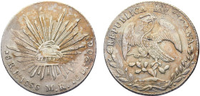 Mexico Federal republic 8 Reales 1886 Pi MR San Luis Potosi mint Silver XF 27g KM#377.12