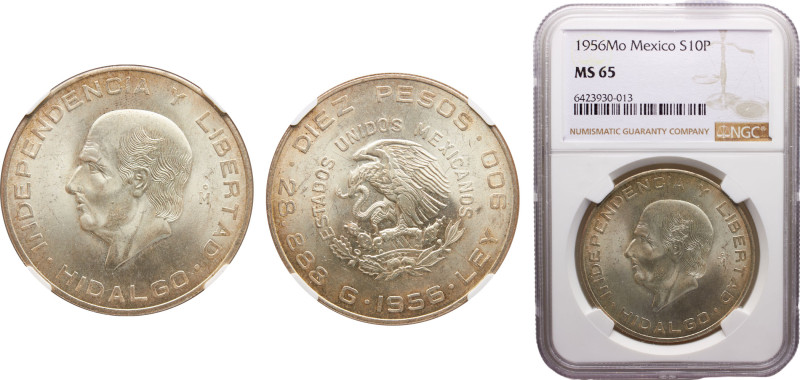 Mexico United Mexican States 10 Pesos 1956 Mo Mexico City mint Hidalgo Grande Si...