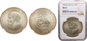 Mexico United Mexican States 10 Pesos 1956 Mo Mexico City mint Hidalgo Grande Silver NGC MS65 KM# 474