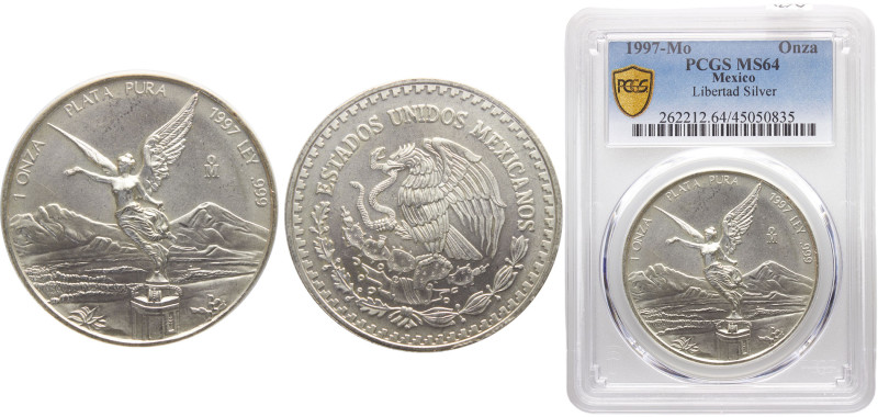 Mexico United Mexican States 1 Onza 1997 Mo Mexico City mint Silver Bullion Coin...