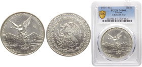 Mexico United Mexican States 1 Onza 1997 Mo Mexico City mint Silver Bullion Coinage, "Libertad" Silver PCGS MS64 KM# 613