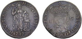 Netherlands Dutch Republic Province of Gelderland 1 Gulden 1737 Harderwijk mint Silver XF 10.5g Ver# 14.2
