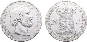 Netherlands Kingdom 2½ Gulden 1869 Silver AU 25g KM# 82