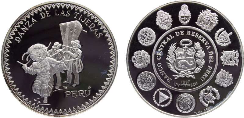 Peru Republic 1 Nuevo Sol 1997 (Mintage 11000) Ibero-American Series III, Dances...