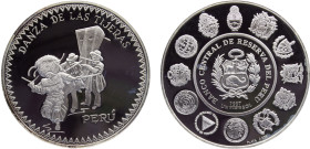 Peru Republic 1 Nuevo Sol 1997 (Mintage 11000) Ibero-American Series III, Dances and customs Silver PF 27g KM# 349