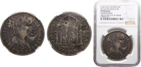 Philippines Spanish colony Fernando VII 8 Reales ND (1832-1834) Zacatecas mint Countermark on Mexico 8 Reales, 1821 Zs RG, KM# 111.5 Silver NGC VF KM#...