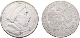 Poland First Republic 10 Złotych 1933 MW Warsaw mint 250th Anniversary of the Battle of Vienna, Jan III Sobieski Silver AU 22g Y# 23
