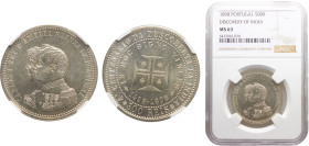 Portugal Kingdom Carlos I 500 Reis 1898 400th Anniversary of the Discovery of India Silver NGC MS63 KM# 538