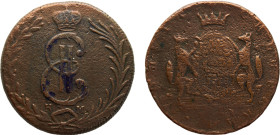 Russia Empire Siberia Ekaterina II 10 Kopecks 1779 КМ Suzun mint Copper VF 60.1g C# 6