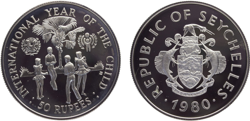 Seychelles Republic 50 Rupees 1980 (Mintage 25000) International Year of the Chi...