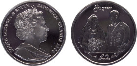 South Georgia and the South Sandwich Islands British colony Elizabeth II 2 Pounds 2006 PM Pobjoy Mint(Mintage 25000) 80th Birthday of Queen Elizabeth ...