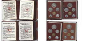 Spain Nationalist Government Francisco Franco 1972/1973/1974/1975 4 Lots, 5 Coins Set Prueba Copper-nickel PF