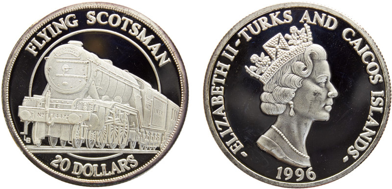 Turks and Caicos Islands British colony Elizabeth II 20 Dollars 1996 (Mintage 20...