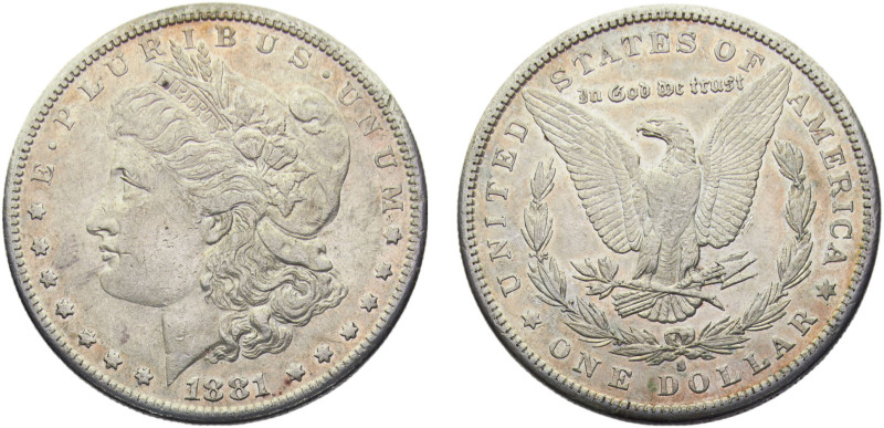 United States Federal republic 1 Dollar 1881 S San Francisco mint "Morgan Dollar...