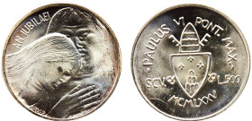 Vatican City City State Paul VI 500 Lire 1975 Holy Year, Forgiveness Silver UNC 11g KM# 131