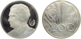 Yugoslavia Socialist Federal Republic 200 Dinara 1977 Tito's 85th Birthday Silver PF 15.1g KM# 64