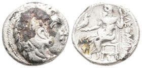 KINGS OF MACEDON. Alexander III 'the Great' (336-323 BC). Fouurre Drachm. Callatis.
Obv: Head of Herakles right, wearing lion skin.
Rev: AΛΕΞΑΝΔΡOY.
Z...