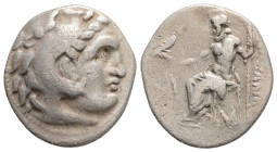 KINGS OF THRACE (Macedonian). Lysimachos (305-281 BC). Drachm. Kolophon. In the name of Alexander III of Macedon.
Obv: Head of Herakles right, wearing...