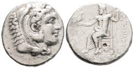 Alexander III ‘the Great’ AR Tetradrachm Uncertain Eastern mint, after 324 BC. Head of Herakles right, wearing lion skin 
headdress / Zeus Aëtophoros ...