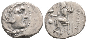 Kingdom of Macedon, Philip III Arrhidaios AR Drachm. Struck under Antigonos I Monophthalmos, in the types of Alexander III.
 Side, circa 323-317 BC. S...