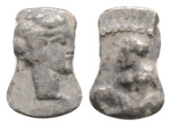 CILICIA. Mallos. Obol (Circa 385-375 BC). Obv: Baaltars seated right on throne, holding grapes, grain ears and sceptre. Rev: Laureate head of Apollo r...