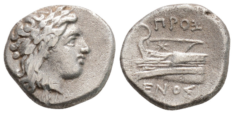 Bithynia, Kios AR Hemidrachm. c. 350-300. Proxenos, magistrate. Laureate head of...
