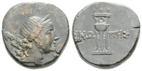 PAPHLAGONİA. Sinope 120-63 BC. Bronze Æ Laureate head of Apollo right / [Σ]ΙΝΩ-ΠΗΣ; tripod. 
8.3g 20mm