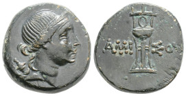 PONTOS, Amisos. Circa 125-100 BC. Æ Laureate head of Apollo right / Tripod.
7.6g 19.8mm