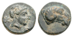 Troas, Kebren Æ . Circa 400-310 BC. Laureate head of Apollo to right / Head of ram to right.
1g 9.3mm