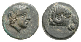 Troas, Kebren Æ . Circa 400-310 BC. Laureate head of Apollo to right / Head of ram to right.
0.9g 9.3mm