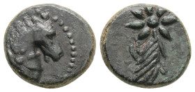 PONTOS. Uncertain. (Circa 130-100 BC.) Æ Head of horse to right, with eight pointed star on its neck. / Comet star of eight points with trail to right...