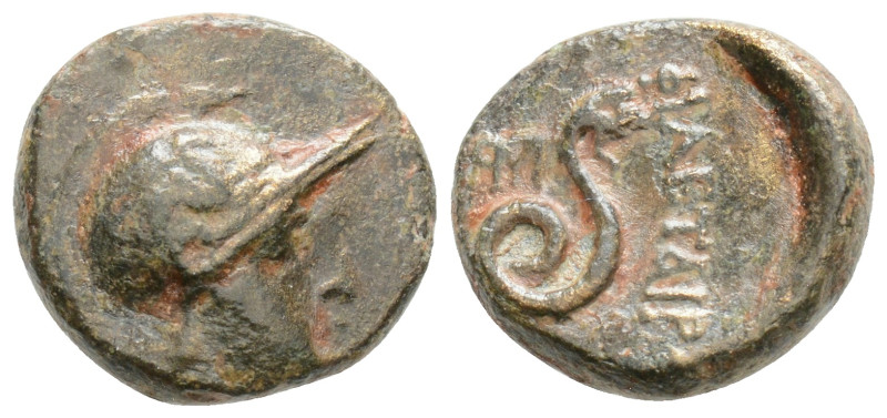 MYSIA. Pergamon. Attalos II Philadelphos (160-139 BC). Ae .
Head of Athena in At...