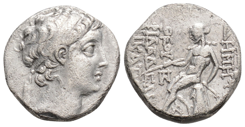 SELEUKID KINGS OF SYRIA. Demetrios II Nikator (129-125 BC). Drachm. Antioch.
Obv...