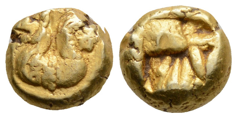 Ionia, uncertain mint EL Hekte. Circa 600-550 BC. Phokaic standard. Head of grif...