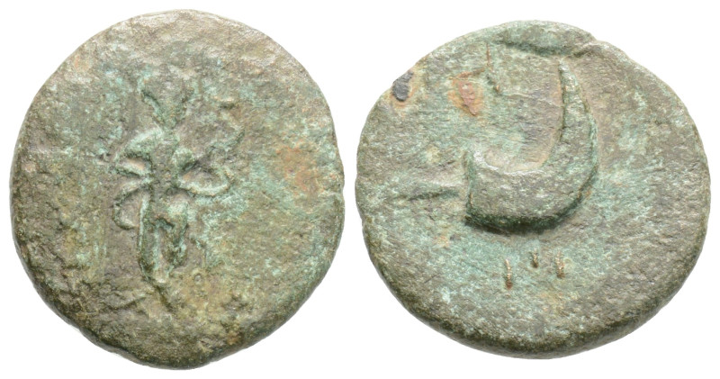 PISIDIA. Etenna. Ae (1st century BC). Female figure "Nymphe" advancing right, he...