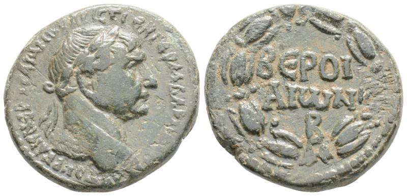 CYRRHESTICA, Beroea. Trajan. AD 98-117. Æ Laureate head right / BEPOI/AIωN above...