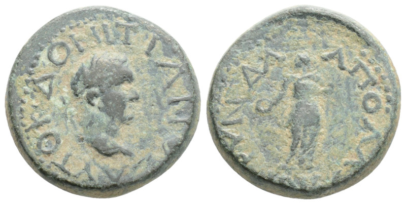 PISIDIA. Apollonia-Mordiaeum. Domitian, as Caesar, 69-81. Hemiassarion ΔΟΜΙΤΙΑΝΟ...