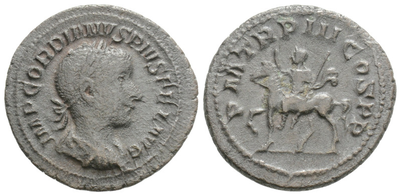 Gordian III AR Denarius. Rome, AD 240. IMP GORDIANVS PIVS FEL AVG, Laureate, dra...